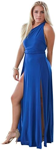 Social Butterfly House Women's Double Slit 'Havana' Dress ) Medium Blue