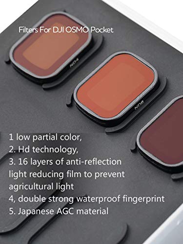 FarJing 3PC (ND4-PL/ND8-PL /ND16-PL) Or (ND4/ND8/ND16) Lens Filters Camera Professional Filter for DJI OSMO Pocket - Thumbnail 6