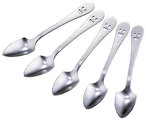 下村企販 フルーツスプーン 5本組 【日本製】 ステンレス 食洗機対応 全長14cm 錆びにくい カットしやすい先端 メロン グレープフルーツ キウイ すいか ツヤ消し仕上げ カトラリー ニコシリーズ 燕三条 45697