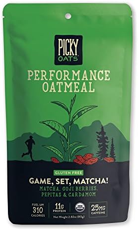 Picky Oats Organic Performance Oatmeal, Game, Set, Matcha!, 2.8 oz (Pack of 10) By Picky Bars