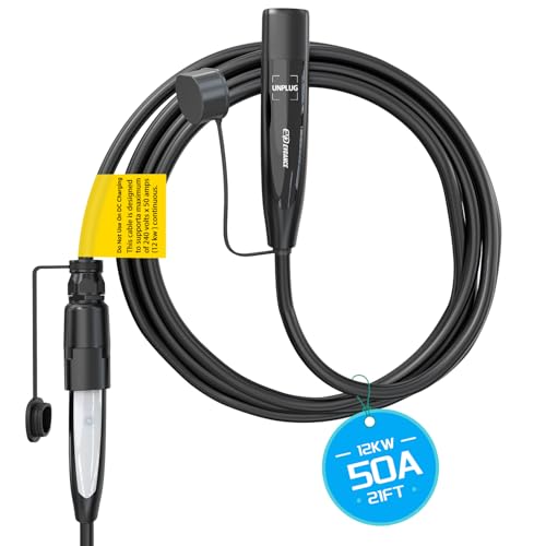 EVDANCE Extension Cord for Tesla, Up to 50A 21FT 12KW 240V NACS Extension Cord for EV Charger, Compatible with Tesla Wall Connector, Tesla Extension Cord for Model Y/X/3/S