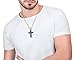 Jstyle Jewelry Men's Stainless Steel Simple Black Cross Pendant Lord's Prayer Necklace 30 Inch
