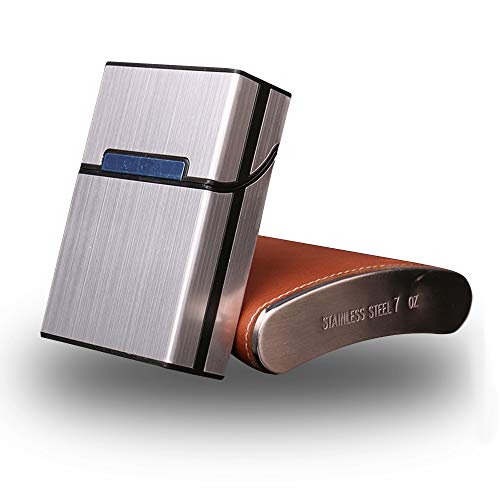 SITAKE 3 Pcs Metal Cigarette Box/Case (20 Capacities) - Cigarette Cigar Protective Cover Box - Brushed Aluminum Cigarette Case, Hard Box with Solid Magnetic Flip Top Closure (3 Colors, for Men)