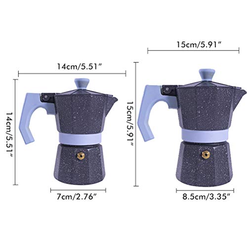 Yumira Espressokanne, Espressokocher Achteckige Kaffeekanne Langlebige Einzelventile Espressokaffeekanne geeignet für… – Bild 4