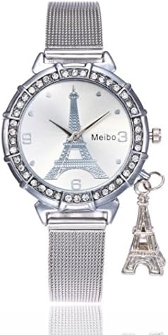 OVERMAL MEIBO Fashion Women Eiffel Tower Stainless Steel Quartz Wrist Watch