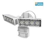 SANSI LED Security Motion Sensor Outdoor Lights, 30W (250W Incandescent Equivalent) 3400lm, 5000K Daylight, Waterproof Floodlight, White