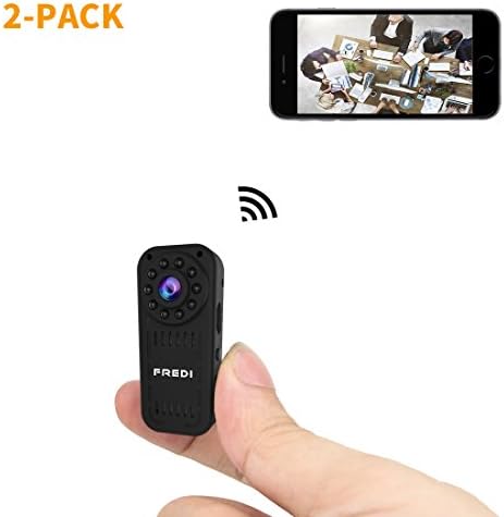 FREDI hidden camera 1080p HD mini wifi camera spy camera wireless camera for iPhone/Android Phone/iPad Remote View with Motion Detection(2pack)