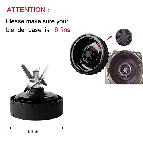Ninja Blender Replacement Parts- Premium Bottom Blade 16-Ounce Cups Spout Lids Gaskets and Silicone Straws with Cleaning Brushe Ninja Fit BL770 BL740 BL773 BL660 Professional Blender - Thumbnail 2