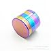 Moore Colourful 4 Pieces Metal Zinc alloy Tobacco Grinder Spice Grinder Herb Grinder-Rainbow Metal (40mm-Diameter) (50mm/2inch)