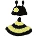 CX-Queen Baby Newborn Bee Knit Crochet Clothes Beanie Hat Outfit Photo Props