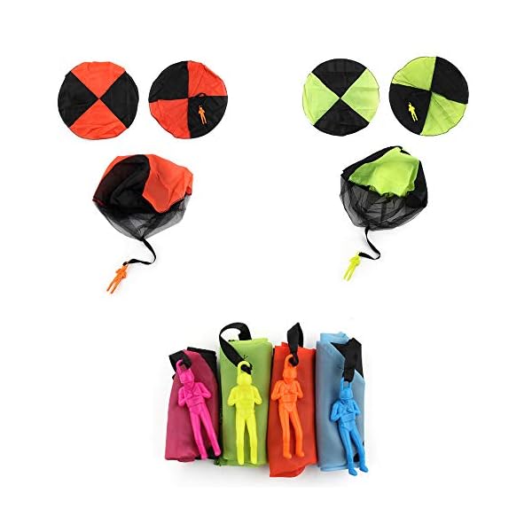 JWTOYZ Fallschirm Spielzeug Kinder, Fallschirm Kinder Fallschirmspringer Spielzeug, Outdoor Flugspielzeug für Kinder… – Bild 4
