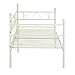 GreenForest Daybed Twin Bed Frame with Headboard and Stable Steel Slats Mattress Platform Base Boxspring Replacement Easy Assembly for Living Room Guest Room(Light Beige White)