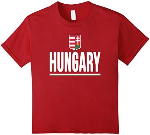 Kids Hungary T-shirt Magyarorszag Hungarian Flag Soccer Football 10 Cranberry