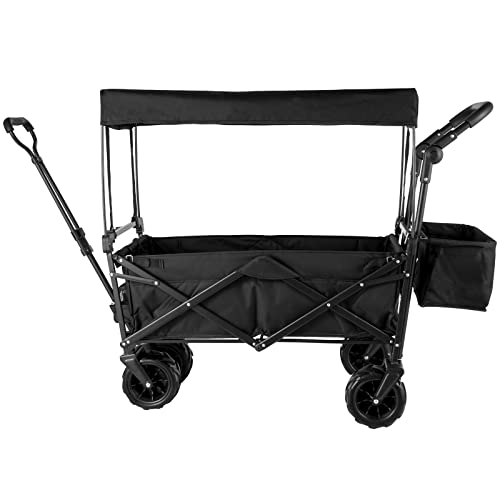 Happbuy Extra Large Collapsible Garden Cart with Removable Canopy