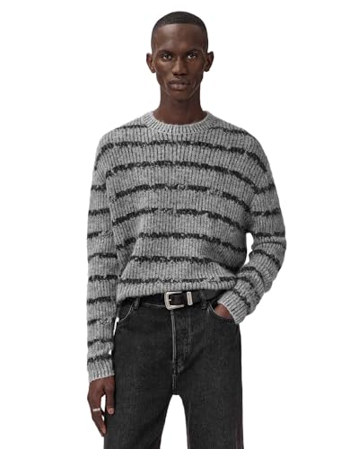 AllSaints Men's Sweaters Dissolved Crew Grey/Black S