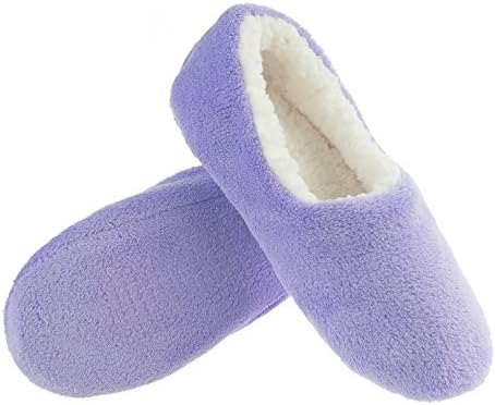 Zegee Womens Fuzzy Indoor Soft Sock Slippers Non-slip Sole Cozy Warm Slip-on House Bedroom Slippers(S 5-6, Purple)