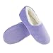 Zegee Womens Fuzzy Indoor Soft Sock Slippers Non-Slip Sole Cozy Warm Slip-On House Bedroom Slippers (M 7-8, Purple)