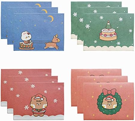 Amazon Bonarts 12パック クリスマス ギフト カード クリスマス ギフト カード 封筒 ホリデー クリスマス グリーティング カード バルク アソート パーフェクト 冬 クリスマス シーズン ホリデー ギフト 贈与用 12 10cm 混合 カラー 挨拶状封筒 文房具 オフィス用品