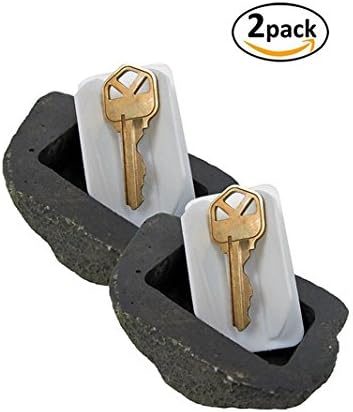 WHMING Hide-a-Spare-Key Fake Rock - Looks & Feels Like Real Stone - Safe for Outdoor Garden or Yard, Geocaching (2Pcs)