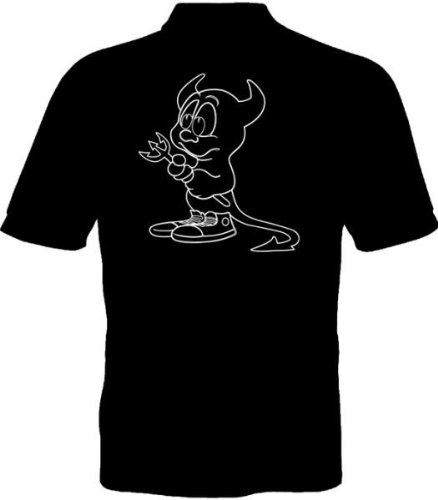 Fruit of the Loom Polo-Shirt - Beastie kontur - FreeBSD Devil