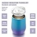 Fungun 4 Pack Stemless Wine Tumbler, 12 Oz Stainless Steel Wine Glass with Straws, Unbreakable Double Wall Cup Insulated Tumbler with Lids for Wine, Coffee, Drinks, Cocktails, Champagne(Colorful2)
