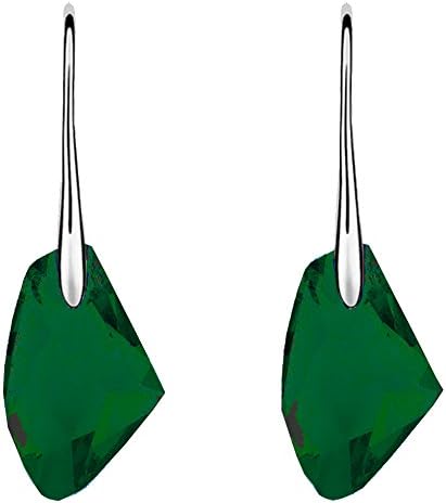 Womens Austrian Crystal Stone Drop Earrings Green XDEP06
