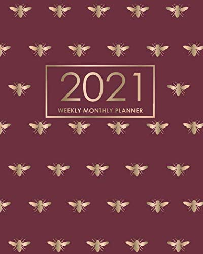 2021 Weekly Monthly Planner: Desk Diary 2021 - Appointment Diary 2021 - Daily Organiser Planner 2021 - Bee Imker Honey Cover