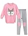 M RACLE Cute Little Girls' 2 Pieces Long Sleeve Top Pants Leggings Clothes Set Outfit (6-7 Years(130), Pink Fox)
