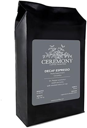Ceremony Coffee Roasters - Decaf Colombia - Specialty Whole Bean or Ground Coffee- 2lb Bag (Espresso - Fine Grind)