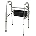 Dr. Franklyn's Walker with Seat - Lightweight Medical Walking Frame with Comfort Grip - for Mobility & Transport Aid – Ideal for Elderly & Handicap (Silver)