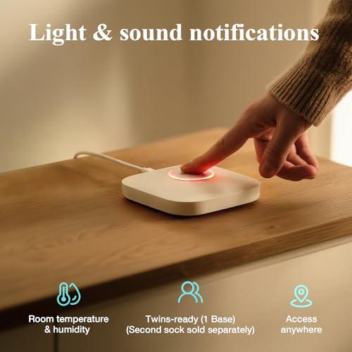 Sense-U Smart Sock Shoe 2 (Long Range) Baby Monitor with Access from Anywhere: Track Heart Rate, Sleep Patterns, with Transmissive PPG Foot Sensor