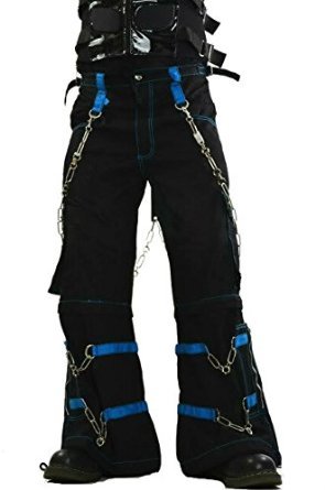Tripp Men's Electro Techno Rave Cyber Goth Industrial Skull Pants (XXL)