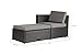 4 Pieces L Shaped Outdoor Furniture Patio Sectional Wicker Rattan Garden Corner Sofa Couch Set, Full, Black
