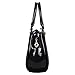 Hynes Victory Crocodile Pattern Top Handle Handbags Purses (Black)