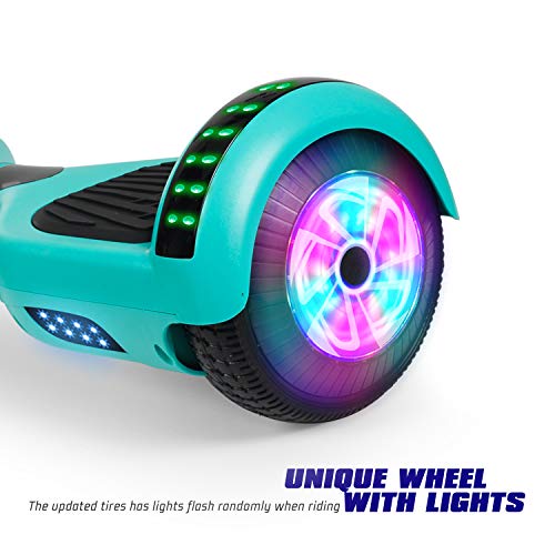 Felimoda 6.5" inch Two Wheels Electric Smart Self Balancing Scooter Hoverboard with Wireless Speaker LED Light-UL 2272 Certified for Kids Gift and Adult,Red - Thumbnail 4