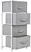 Sorbus Nightstand with 4 Drawers - Bedside Furniture & Night Stand End Table Dresser with Steel Frame, Wood Top, Easy Pull Fabric Bins for Home, Bedroom Accessories, Office & Dorm