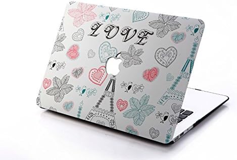 HQF Silicone Rubber 13-inch Hard Case - Patterns Shell Case Cover Fit for MacBook Air 13.3" Model A1369/A1466(Love Paris)