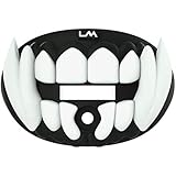 Loudmouth Football Mouth Guard | 3D Beast Adult and Youth Mouth Guard | White and Black Mouth Piece for Sports | Maximum Air Flow Mouth Guards | Pacifier Lip and Teeth Protector (Black w/White Teeth)