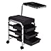 Giantex Black Pedicure Manicure Nail Cart Trolley Stool Chair Salon SPA With Shelves