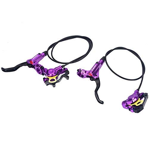 Zoom- HB-875 Hydraulic Disc Brake Front & Rear 750mm & 1400mm Set for Mountain Bike MTB BMX (Purple)