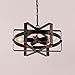 UNITARY Brand Black Metal Drum Farmhouse Pendant Lighting for Kitchen Island with 5 E26 Bulb Sockets, Industrial Hanging Lights, Dining Room Pendant Light Fixture