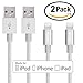 iPhone Charger, IWAVION 2Pack 3FT 8pin Lightning Cable Nylon Braided USB Sync and Charging Cord for iPhone SE 6s 6s+ 6Plus 6, 5s 5c 5,iPad Air mini min2, iPad 4,iPod 5,iPod 7, iOS9. - Silver
