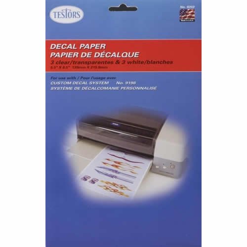 White and Clear Decal Paper by Testors