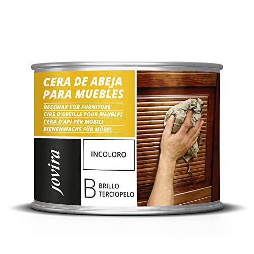 JOVIRA PINTURAS Cera d'api per mobili. Protegge, abbellisce e nutre il legno. Finitura lucida vellutata (375 millilitri)