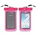 H2O VIBE TM Universal Waterproof Case for use with Apple iPhone 4S, 5, Galaxy S3, S4, Note 1, 2, HTC One, Blackberry Z10, Q10, IPX8 Certified to 100 Feet - Pink