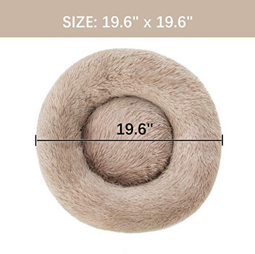 Love's cabin 20in Cat Beds for Indoor Cats - Heated Cat Bed with Machine Washable, Waterproof Bottom - Fluffy Dog and Cat Calming Cushion Bed for Joint-Relief and Sleep Improvement - Thumbnail 2