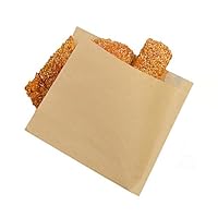 Hoocozi Food Holding Kraft Paper Bags, 100pcs Sandwich Paper Take-Out Bags (Only), Brown, Size 6.5×6.3"