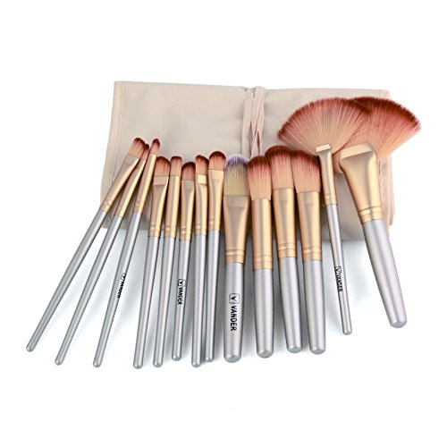32pcs Makeup Brushes Premium Makeup Brush Set Synthetic Kabuki Cosmetics Foundation Blending Blush Eyeliner Face Powder Brush Makeup Brush Kit ,Champagne Color