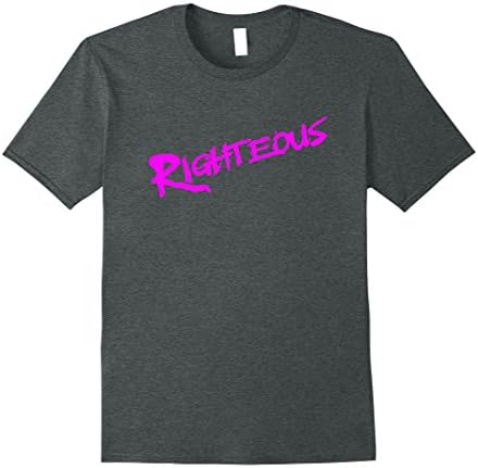 Mens Righteous 80s Throwback T-Shirt XL Dark Heather