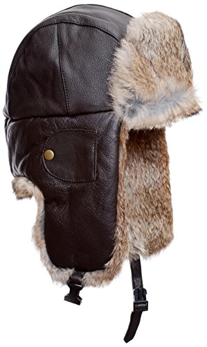 Mad Bomber Leather Bomber Cap with Real 